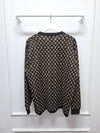 LOUIS VUITTON ブラウン モノグラム ジャカード プルオーバー ニット 81000597 [P]