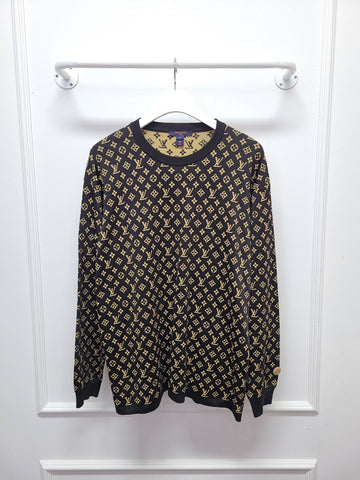 Louis Vuitton Brown Monogram Jacquard Pullover Knit 81000597