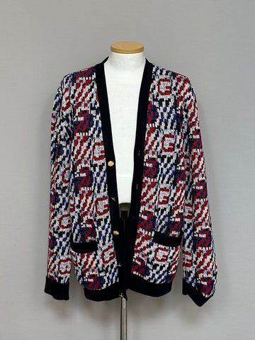 Gucci G Logo Linen Jacquard Cardigan 105 81085576