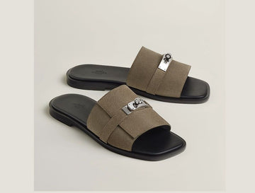 HERMES Gabrielle Sandale Suede Khaki 43 81341726