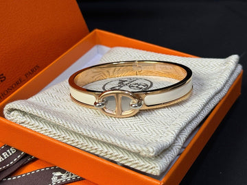 Hermes Mini Click Chain Dunkler Bracelet White Rose Gold 81413953 [P]