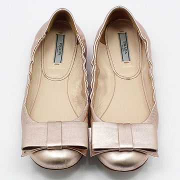 PRADA Metallic Pink Ribbon Ballerina Flats 36 81948586