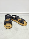 CHANEL Black CC Logo Patent Mesh Velcro Sandals 81970158 [P]