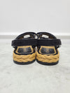 CHANEL Black CC Logo Patent Mesh Velcro Sandals 81970158 [P]