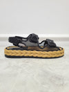 CHANEL Black CC Logo Patent Mesh Velcro Sandals 81970158 [P]