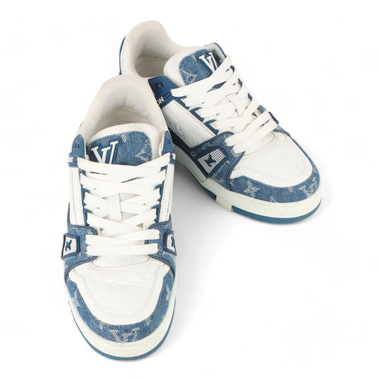 Louis Vuitton 1A9JGM Denim LV Trainer Sneakers 2 1/2 Size 32664 82025741