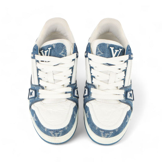 Louis Vuitton 1A9JGM Denim LV Trainer Sneakers 2 1/2 Size 32664 82025741