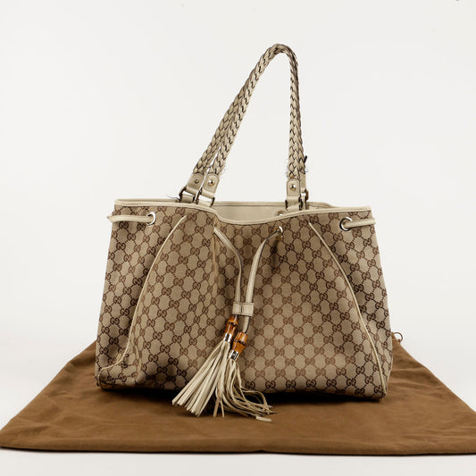 GUCCI 170206 GG バンブー タッセル トート＆ショルダーバッグ 81891325