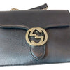 GUCCI ブラック GG インターロッキング ロゴ チェーン 金具 ショルダーバッグ クロスバッグ 510304 83146380 [P]