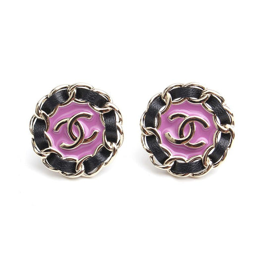 CHANEL Violet Silver-tone Chain Earrings 84165414