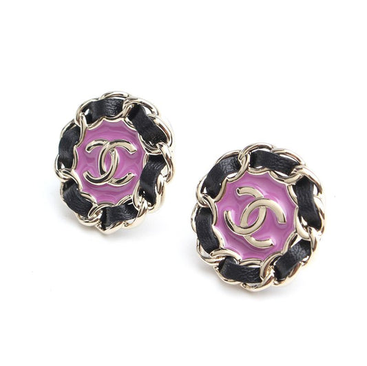 CHANEL Violet Silver-tone Chain Earrings 84165414