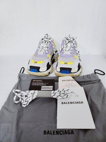 Balenciaga Triple S Purple Yellow Sneakers 35/225 84355597