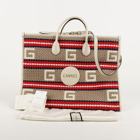 GUCCI 630380 カン ストライプ トートバッグ 82492648