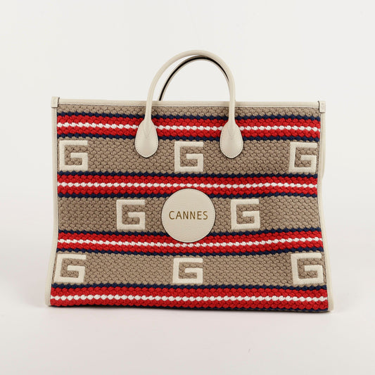 GUCCI 630380 カン ストライプ トートバッグ 82492648
