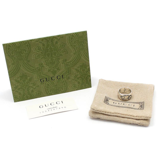Gucci Sterling Silver Blind for Love Ring Size 8 455248 85236843
