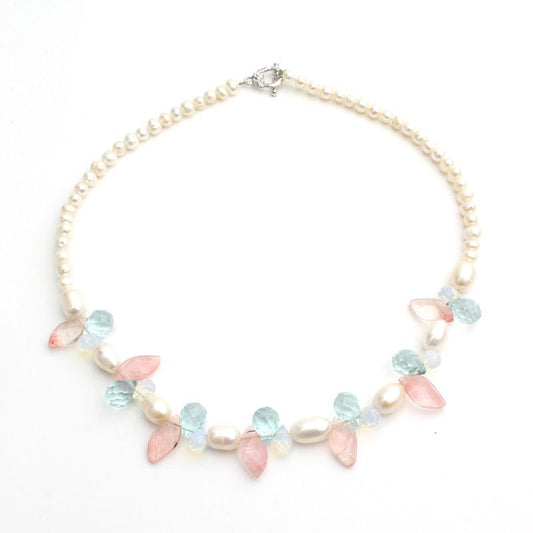 Other Brand Three Color Crystal Pearl Necklace 86257606
