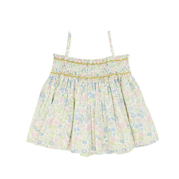 BONPOINT Kinder Square Neck Plissee Bluse 520 86664657