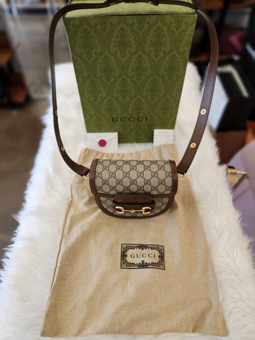 GUCCI 1955 Horsebit Rund Mini Tasche 24 Jahre 87768352