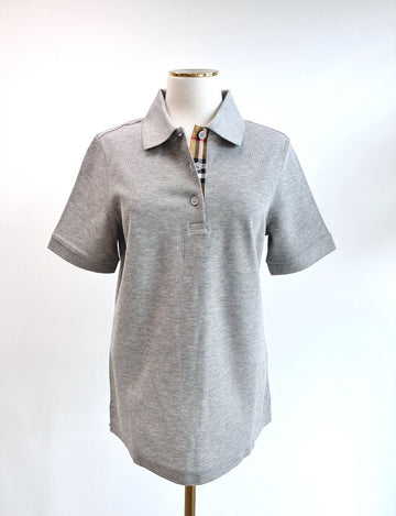 BURBERRY Damen Polo PK Kragen T-Shirt Grau 80669011 87796574