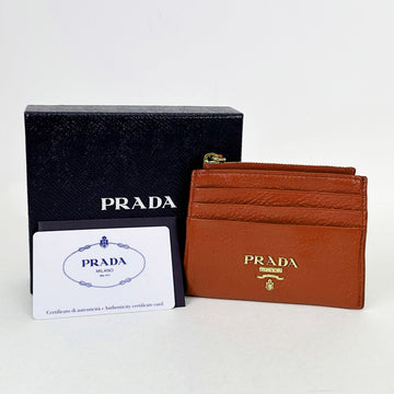 PRADA ヴィンテージレッドジッパーカードウォレット 4VPRW20528 87802396