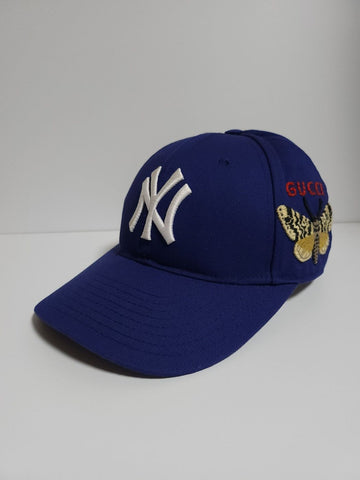 Gucci X MLB Blue Butterfly Embroidered Baseball Cap G0029 87809061