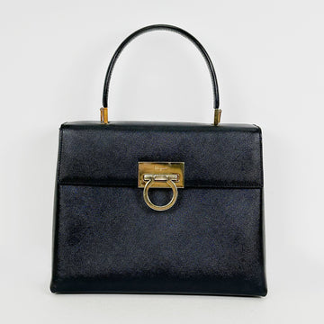 Salvatore Ferragamo Vintage Saffiano Black Kelly Bag Luxury Tote and Shoulder Bag 4AFEB1157 87954604