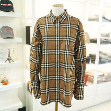 BURBERRY 女性用長袖シャツ カーキ コットン チェック ラグジュアリー 服 80843101 87972252