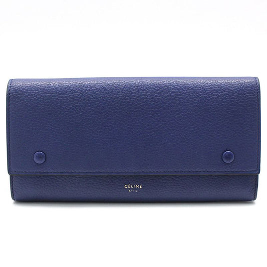 Celine Indigo Blue Large Flap Multi-Function Long Wallet 101673 88074037
