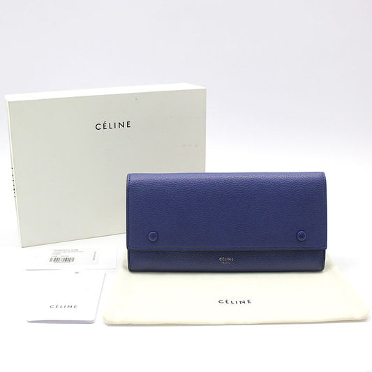 Celine Indigo Blue Large Flap Multi-Function Long Wallet 101673 88074037