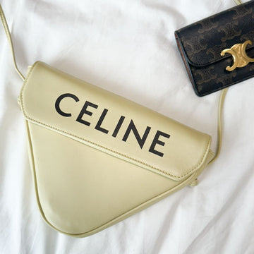 Celine Printing Triangle Crossbody Bag Pale Yellow 195903DCS 88913415