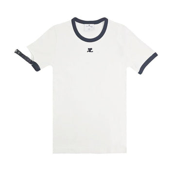 Courreges Women’s Buckle Contrast Short Sleeve T-Shirt 124JTS117JS0070 0098 88916859