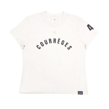 COURREGES 女性 AC ロゴプリント ストレート 半袖 Tシャツ 124JTS006JS0112 9099 88916865
