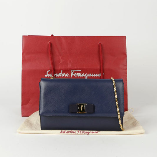SALVATORE FERRAGAMO 21 D855 バーラ ジニ チェーン ショルダー兼クロスバッグ 93408211