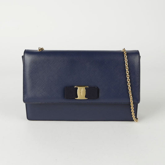 SALVATORE FERRAGAMO 21 D855 バーラ ジニ チェーン ショルダー兼クロスバッグ 93408211