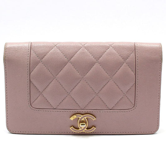 CHANEL Vintage Long Wallet with Gold CC Logo in Pink 91393051
