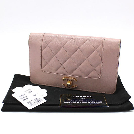 CHANEL Vintage Long Wallet with Gold CC Logo in Pink 91393051