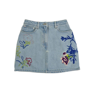 KENZO Damen Blumenstickerei Jeans Minirock 91393755