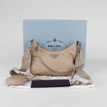 PRADA 1BH204 リエディション ホーボー ショルダー兼クロスバッグ 90679480