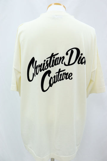 DIOR Ecru Seidenbaumwoll-Jersey T-Shirt 483M648AT823 91403965