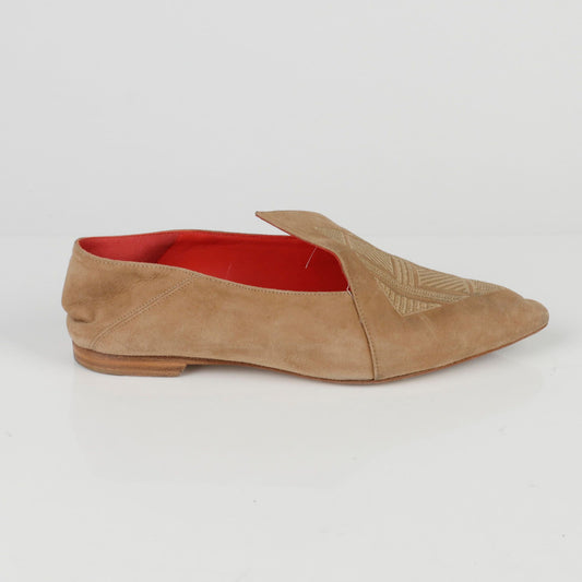 HERMES Babuche Flachschuh mit H-Logo-Stickerei 35.5 91517102