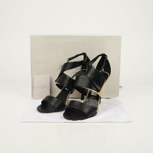 JIMMY CHOO Trapez Sandalen mit Absatz Größe 38 91435211
