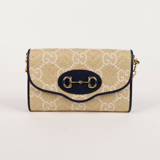 Gucci Small GG Supreme 1955 Horsebit Chain Shoulder Bag 677286 91569493