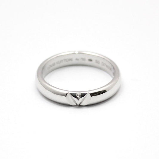 Louis Vuitton Q9O61D 18K White Gold LV Bolt Wedding Ring 50 92137048