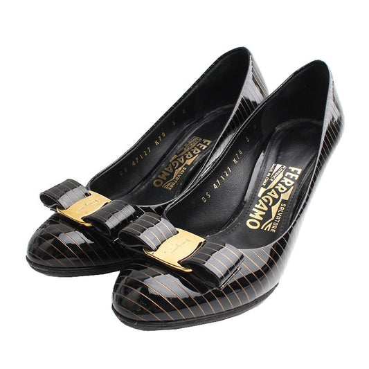 SALVATORE FERRAGAMO Goldstreifen Pumps 5D 92191947