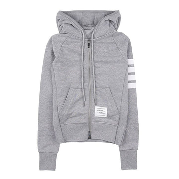 THOM BROWNE 4-Bar Streifen Hoodie mit Reißverschluss für Damen 92388439
