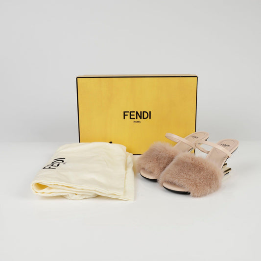 FENDI Hochhackige Sandalen aus Mink mit 35 Größe 91435827