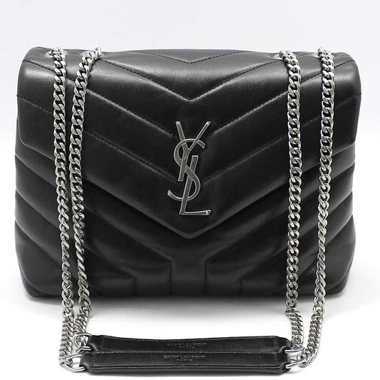 SAINT LAURENT 494699 ブラック シルバー モノグラム ルル スモール ショルダーバッグ 92492273