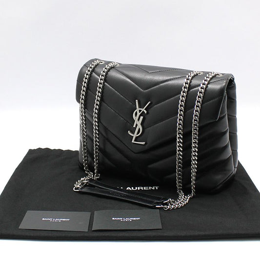 SAINT LAURENT 494699 ブラック シルバー モノグラム ルル スモール ショルダーバッグ 92492273