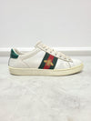 GUCCI ホワイト バズ エース ストライプ スニーカー 92507226 [P]