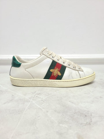 GUCCI ホワイト バズ エース トリプル スニーカー 34.5 92507226